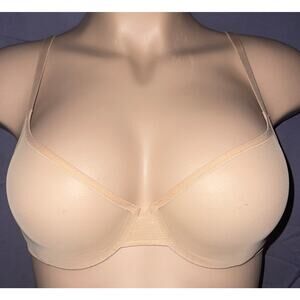 #1 - 32DD TAN SHEER VICTORIA'S SECRET UNLINED DEMI BRA